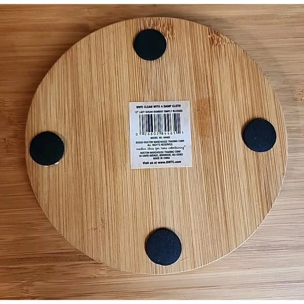 Boston Warehouse Simply Blessed 12” bamboo Lazy Susan